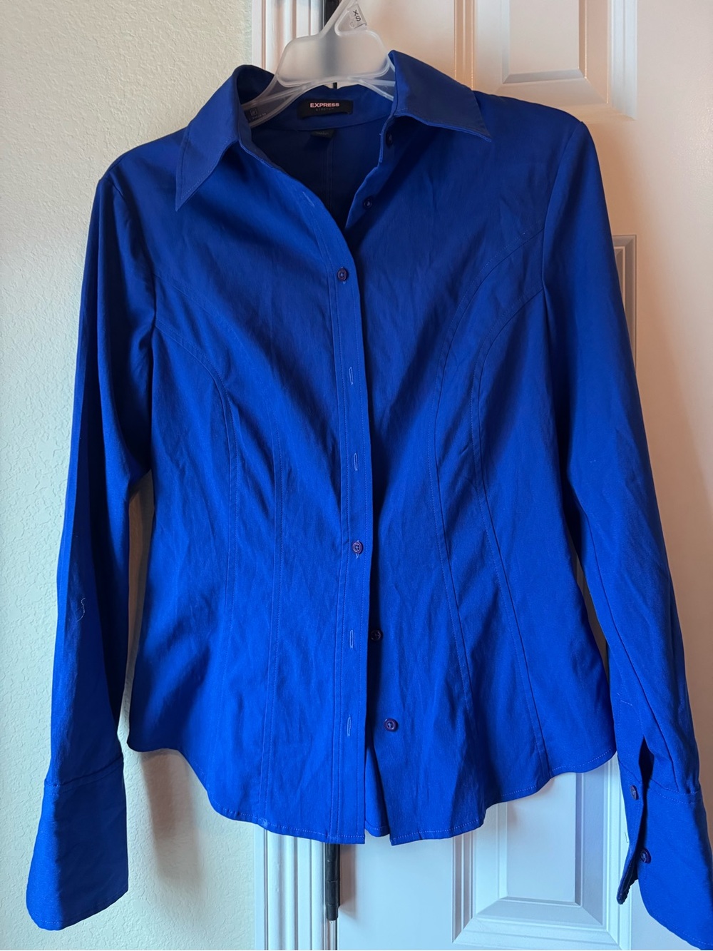 Express Blue Stretch Blouse